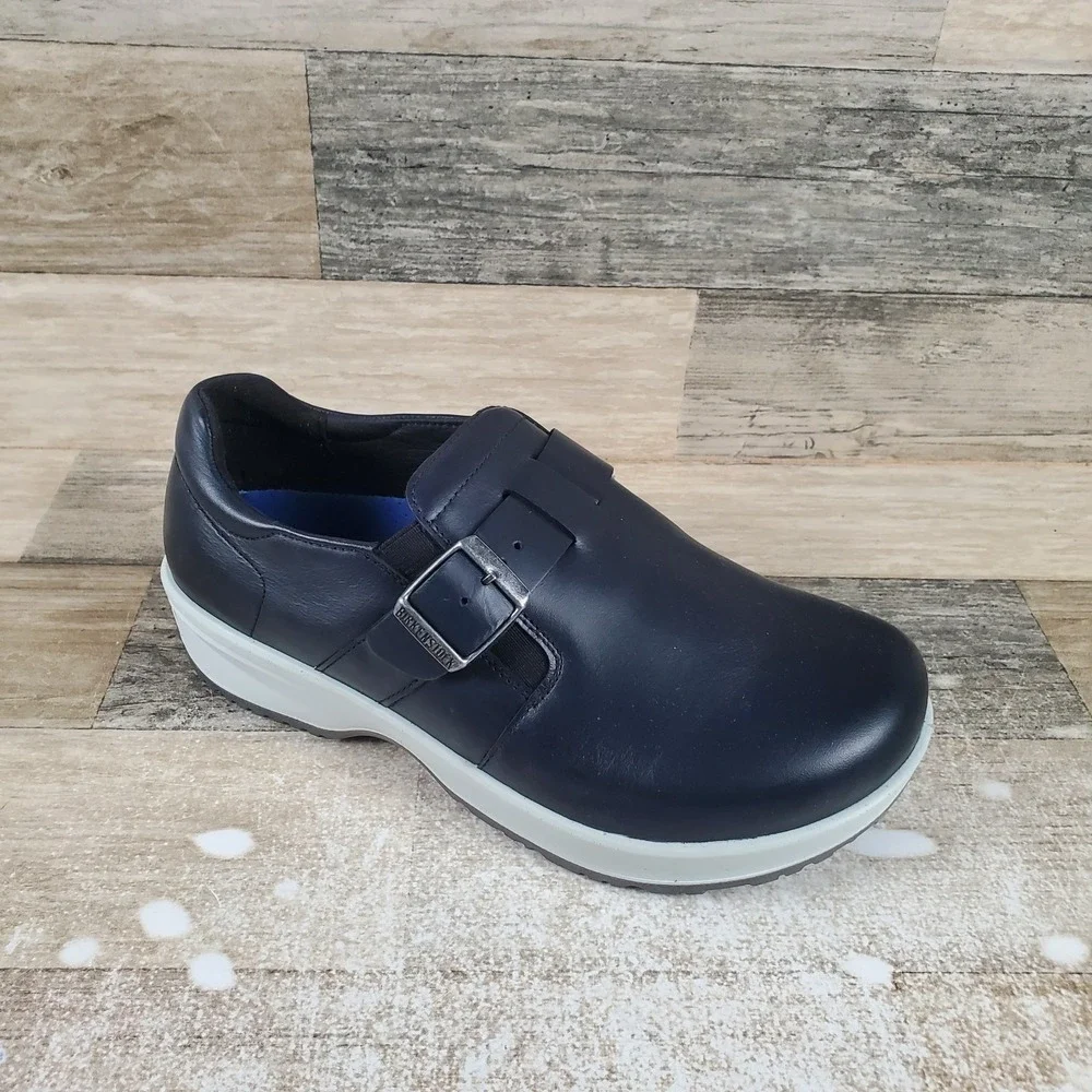 Birkenstock Caris Pro Womens Shoes Sz 5 Navy Leather Adjustable Buckle Casual